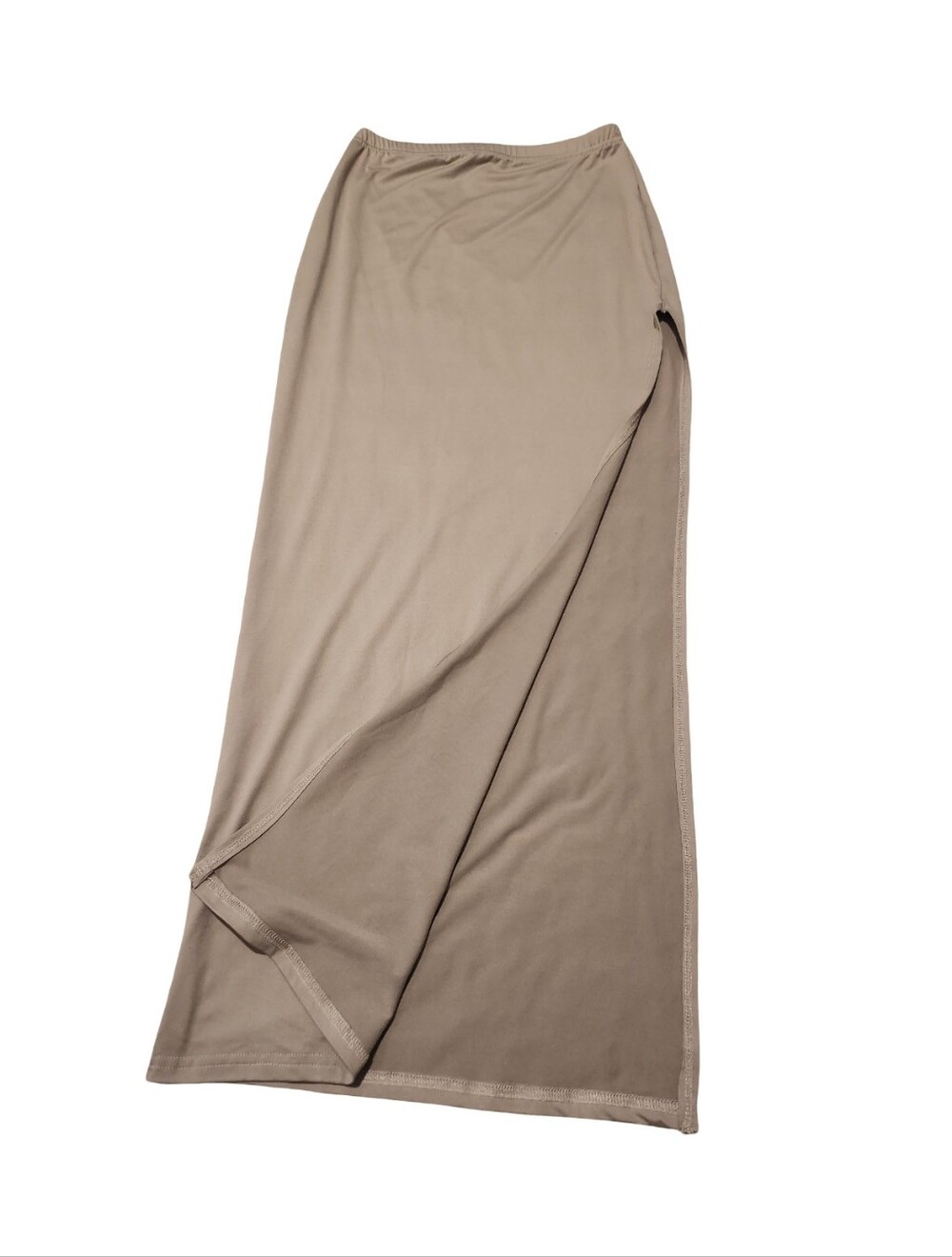 Women's Maxi Skirt in Taupe - Stretch Waistband